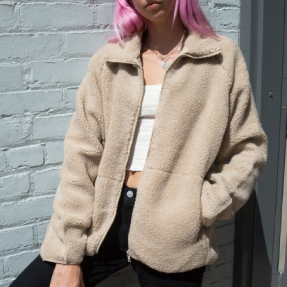 brandy melville teddy jacket coat